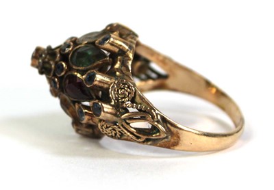 Lot 521 - An Indian Export 18ct yellow gold multi gem...
