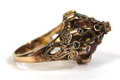 Lot 521 - An Indian Export 18ct yellow gold multi gem...