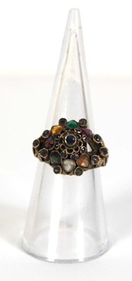 Lot 521 - An Indian Export 18ct yellow gold multi gem...