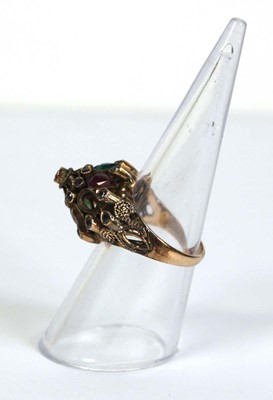 Lot 521 - An Indian Export 18ct yellow gold multi gem...