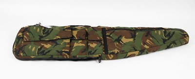 Lot 1059 - A heavily padded multi compartment camo rifle...